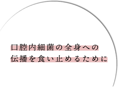 口腔内細菌の全身への伝播を食い止めるために